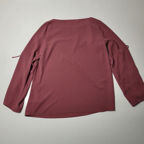 WILFRED ARITZIA TIE SLEEVE COLD SHOULDER OPEN MAUVE BLOUSE TOP S SMALL - Picture 8 of 8